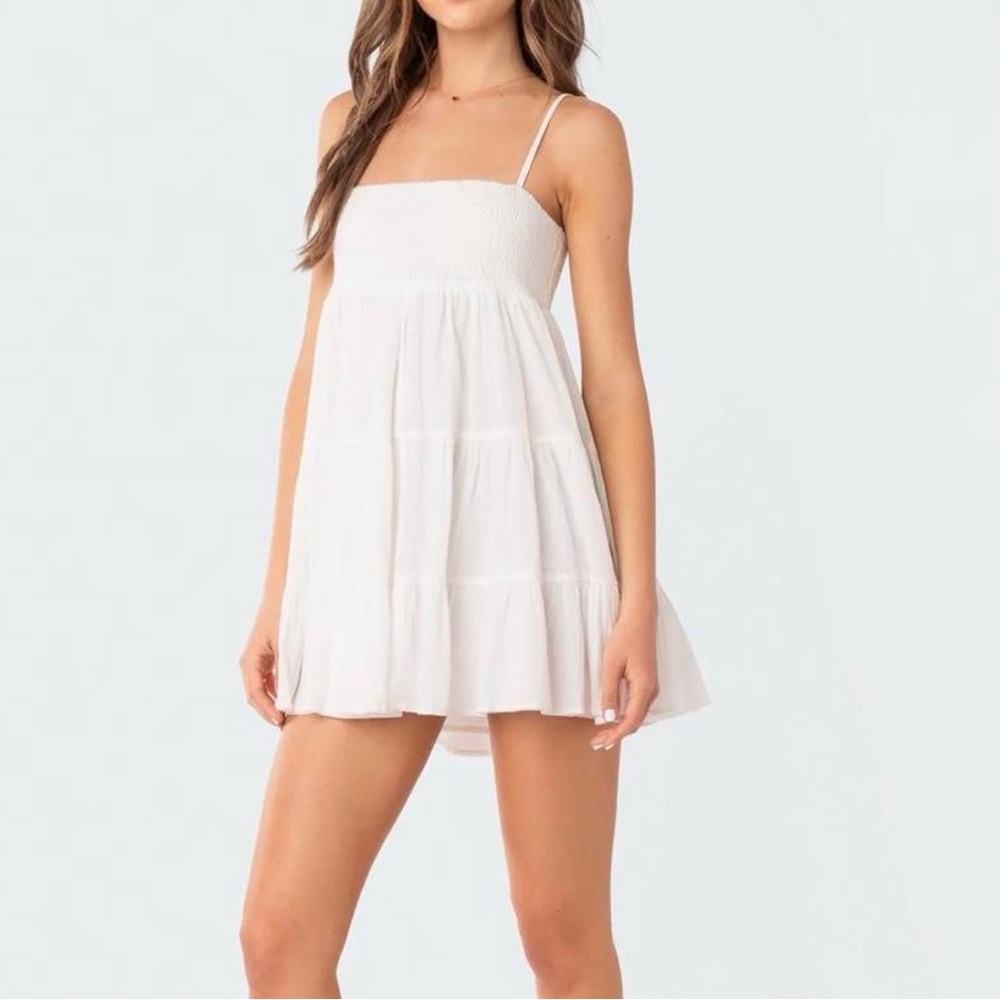 White Sleeveless Mini Dress